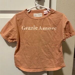 Zara Kids 'Grazie Amore' Tee - Coral